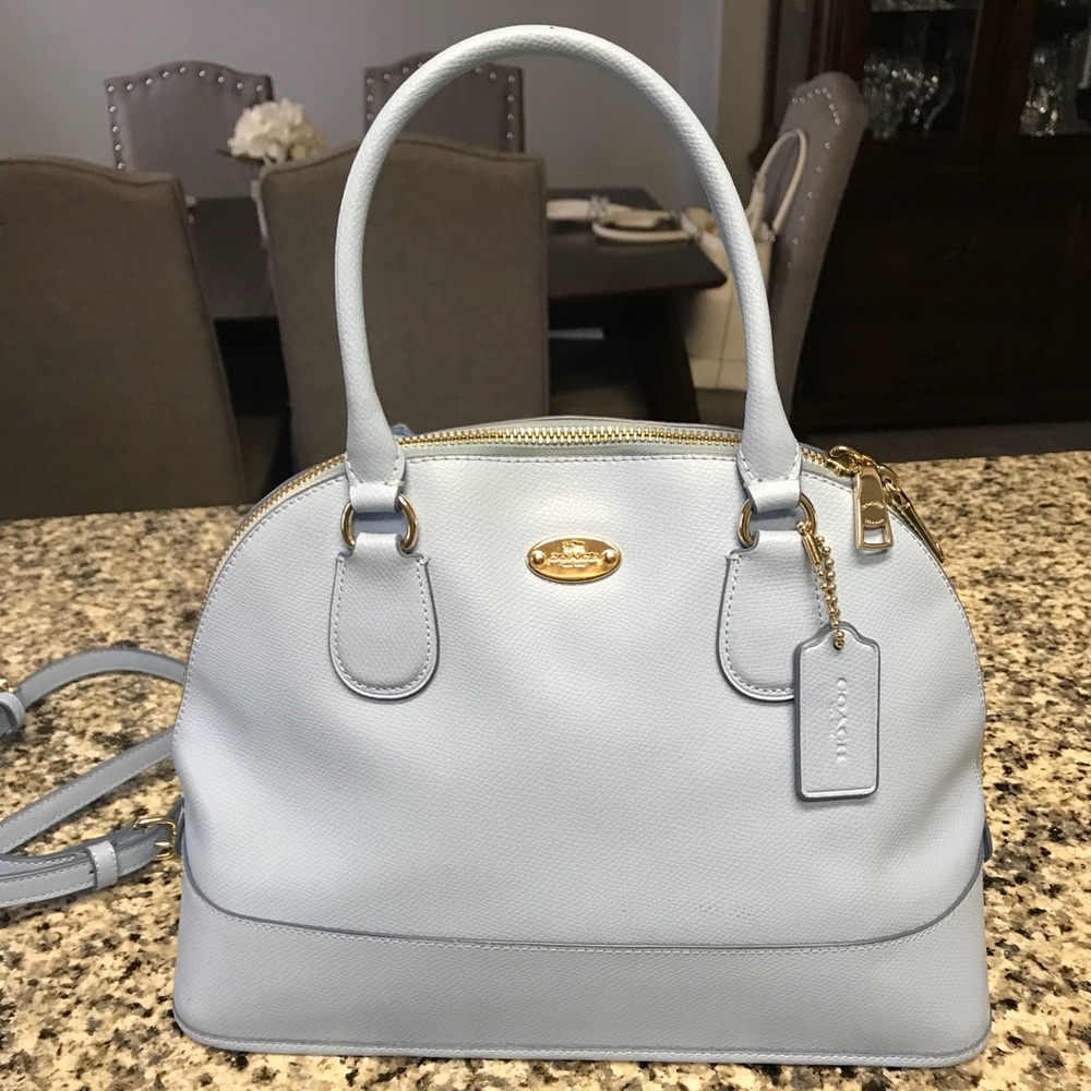 Powder Blue Peyton Leather Cora Dome